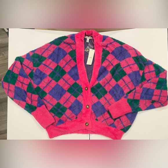 Urban outfitters thea fuzzy slouchy cardigan sweater woman’s L oversized - Picture 1 of 9
